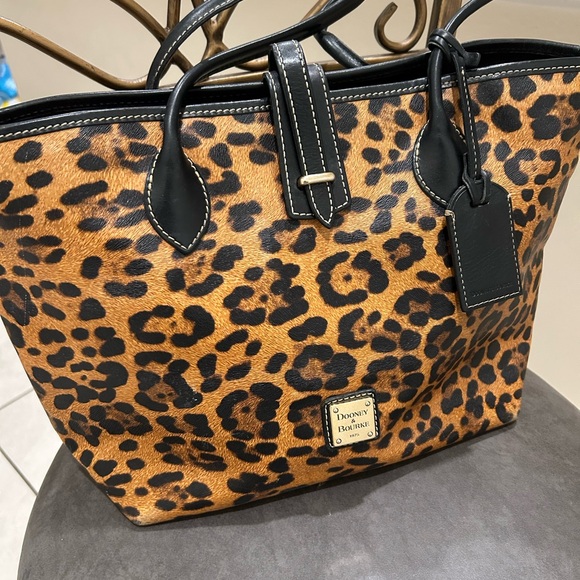 Dooney & Bourke Leopard Print Tote - Tan and Black - Picture 6 of 6